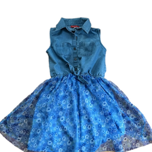 Excellent condition denim and floral dress